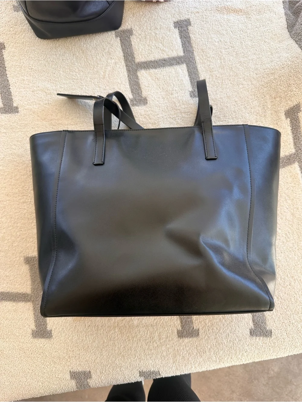 kate spade Black Leather Laptop Tote with Front Pocket